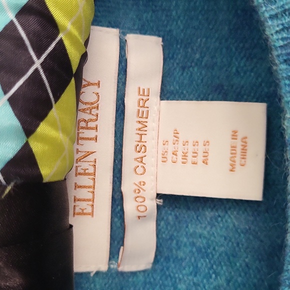 Ellen Tracy 100% Cashmere Crewneck Sweater - Heathered Turquoise Blue - S - Picture 2 of 4